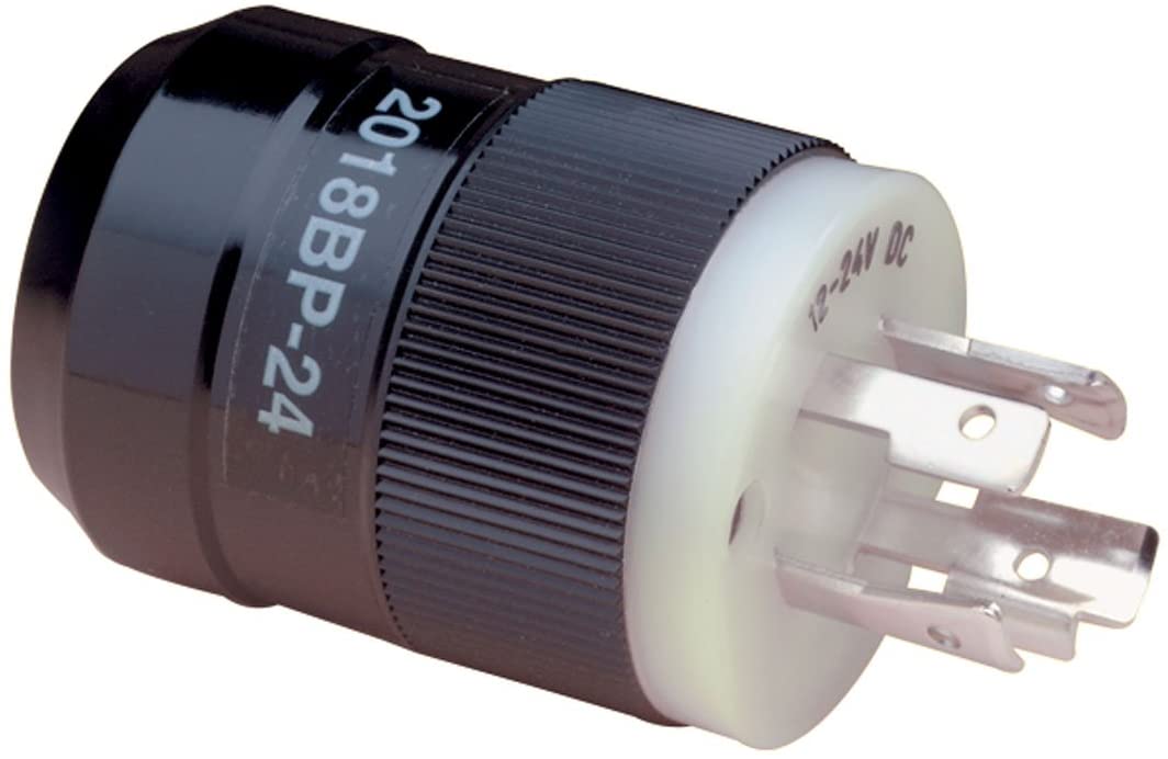 Marinco 12-24 Volt Troll Mtr Plug , Black