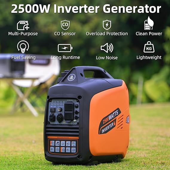 Portable Inverter Generator 2500W Gas Powered