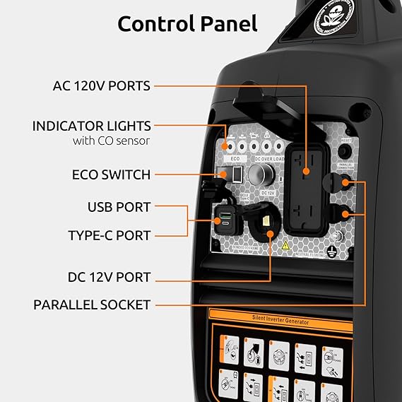 Portable Inverter Generator 2500W Gas Powered