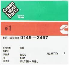Onan/cummins 0149-2457 Fuel filter