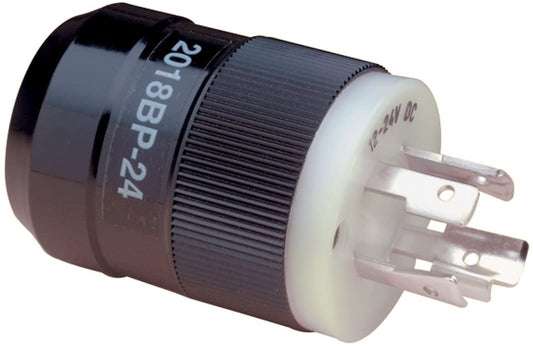 Marinco 12-24 Volt Troll Mtr Plug , Black