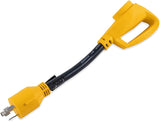 Camco 12" L5-30 AMP Locking 3-Prong Plug / TT-30 30 AMP Standard Receptacle PowerGrip Generator Adapter