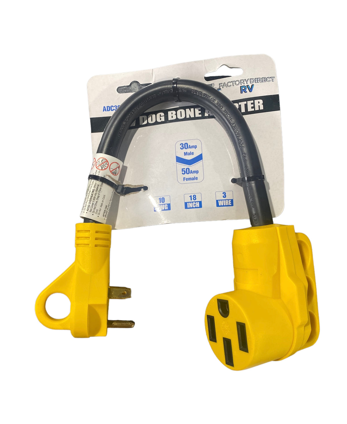 RV power Cord 30Amp Male 50 Amp Female